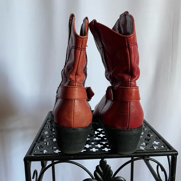 Red Franco Sarto Ankle Cowboy Boot - Picture 2 of 3